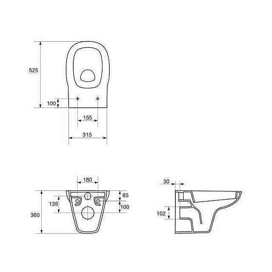 Унитаз подвесной Cersanit FACILE (без сидения) (000007345) Киев