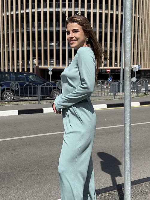 Жіночий костюм штани з широкими штанами Оливовий M/L Харків - фото 8