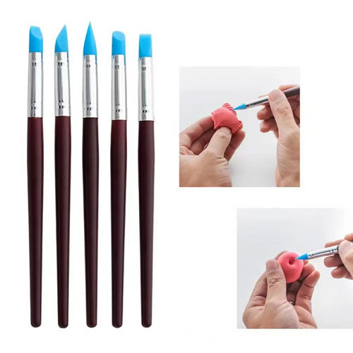 Набор силиконовых кистей для лепки и рисования, 5 шт Киев - изображение 4