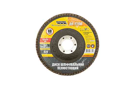 MASTERTOOL Диск шліфувальний пелюстковий MASTERTOOL Т27 зерно 60 125×22 мм 08-2206 Київ