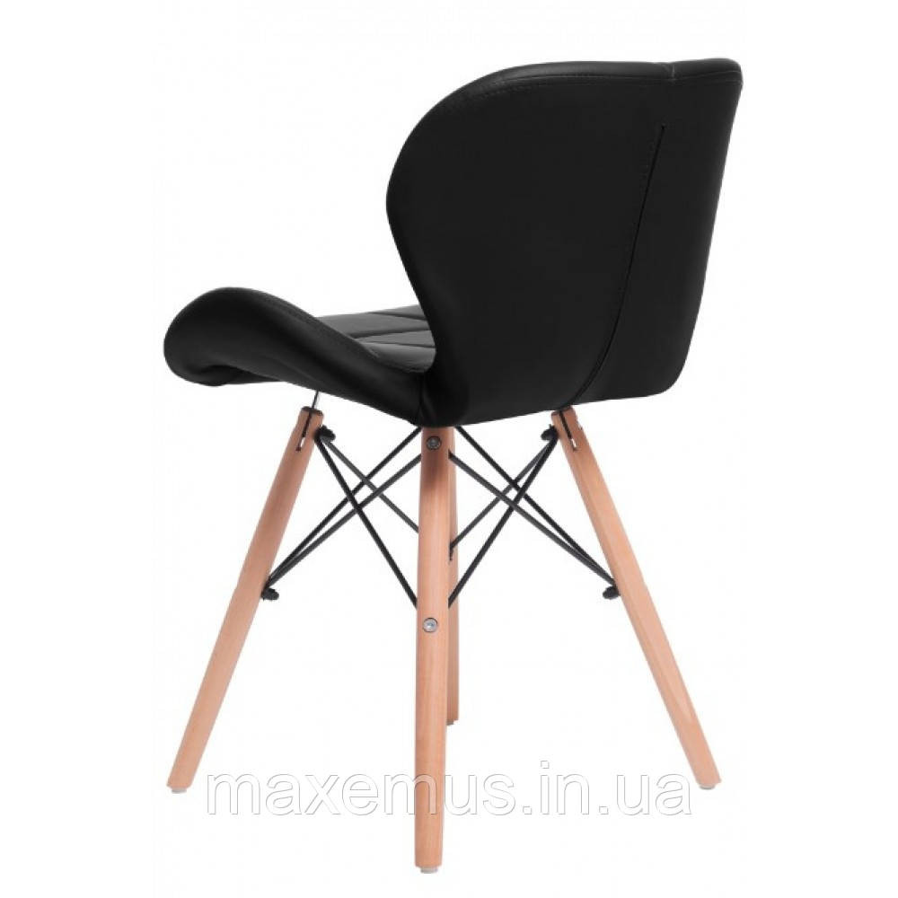 Кухонний стілець В-531 екошкіра м'який табурет на ніжках в вітальню обідній стілець на кухню чорний Мостиська - фото 4
