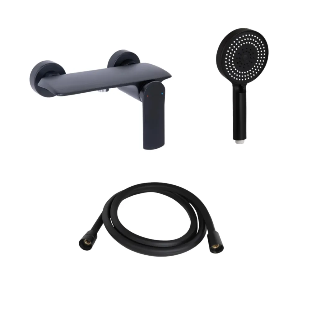 Комплект Qtap Slavonice Black Matt: Змішувач QTSLA266BLM45908 + Шланг QTHADPVCSQ160B + Лійка QTRUC125BLM45951 Київ - фото 7