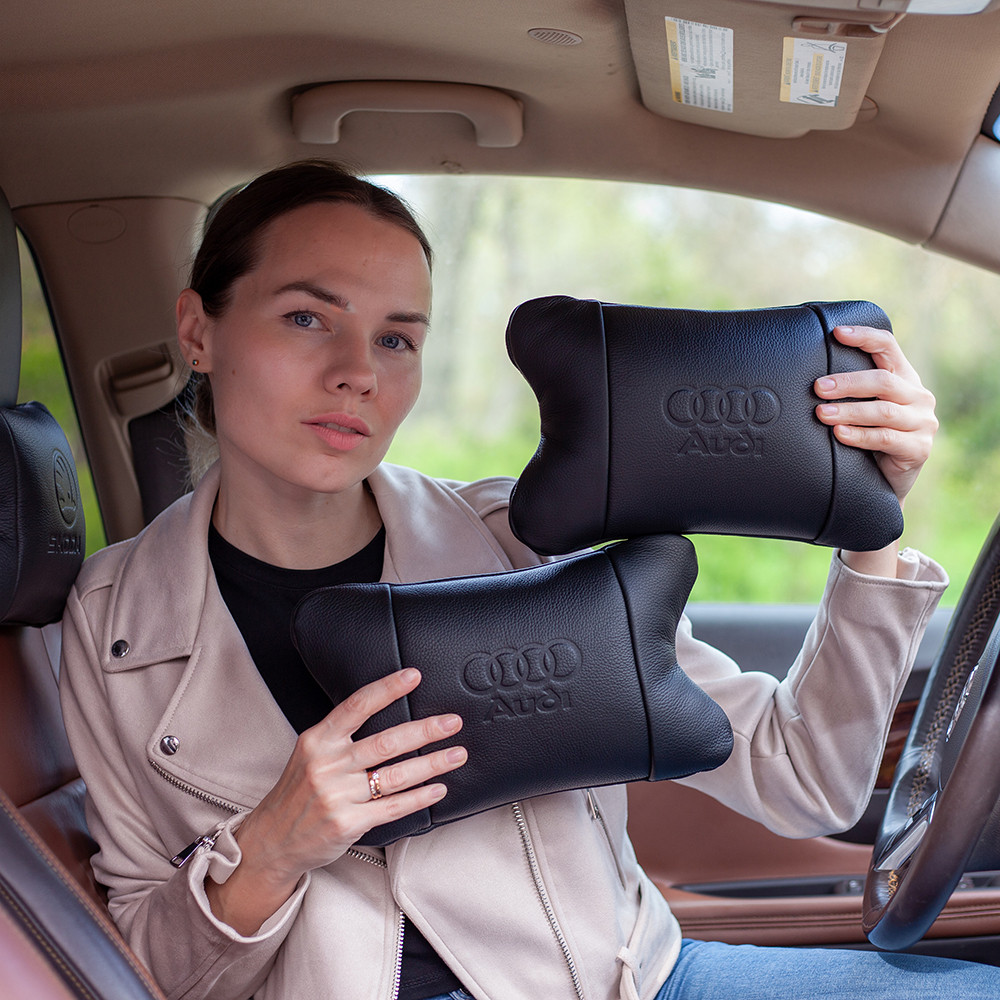 Автомобільна подушка для шиї Audi, Подарунок водію, Подушка підголовник з логотипом NZ-69 Львів - фото 19
