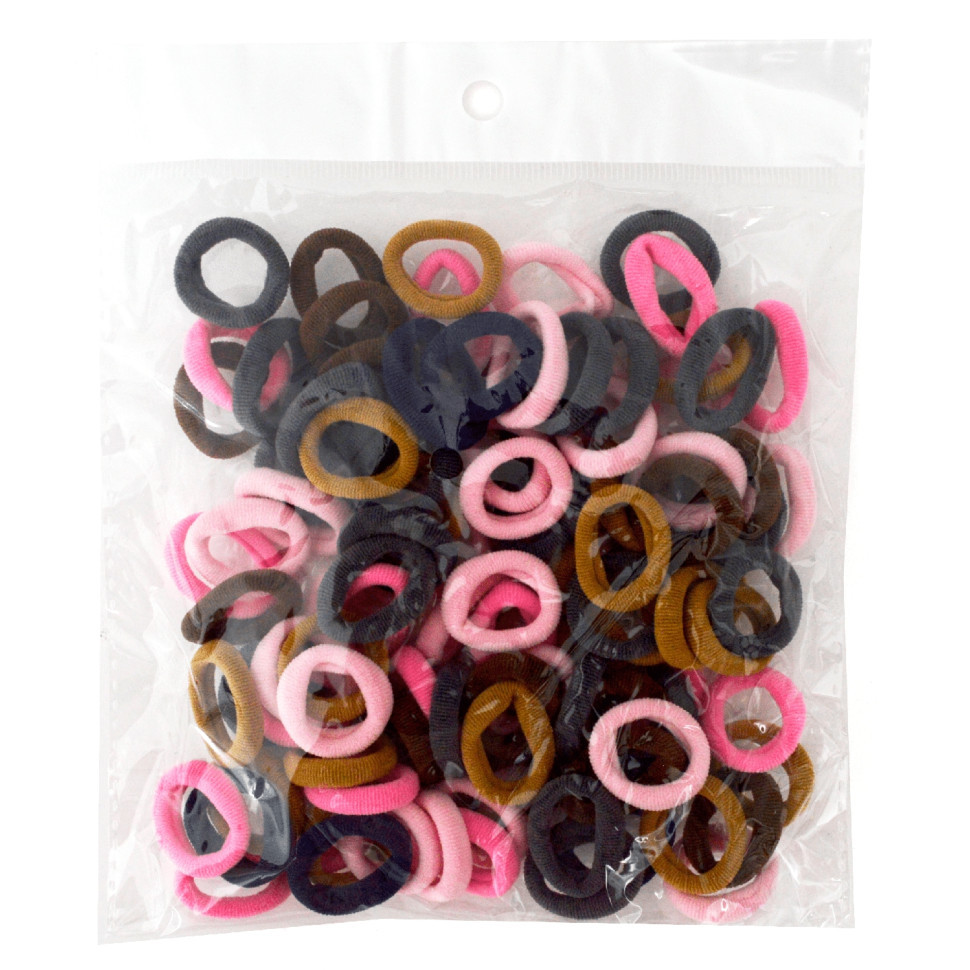 Резинки для волосся "Кольорові" 0307-1086-1 мікрофібра, 100 шт Вінниця - фото 1