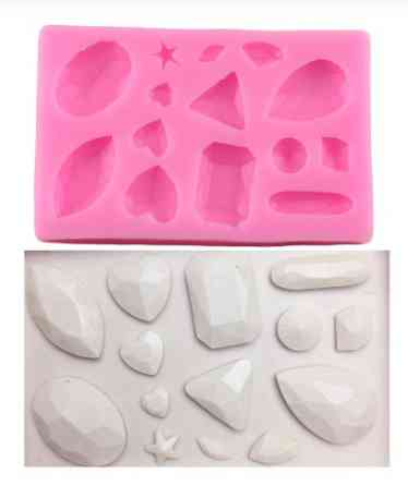 Молд силиконовый Бриллианты 96 на 63 мм розовый Киев