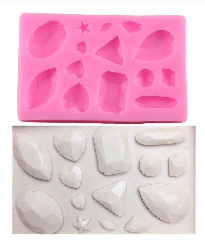 Молд силиконовый Бриллианты 96 на 63 мм розовый Киев - изображение 4