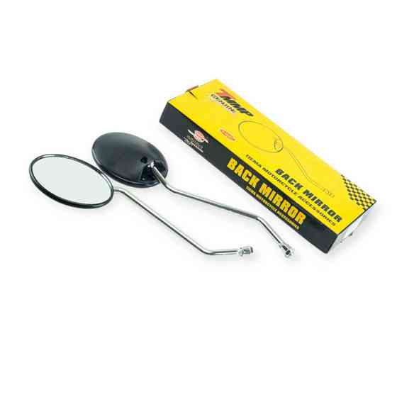 Дзеркало 2 шт) мопед Дельта чорна хромована ніжка 10 мм (к-кт Мукачево