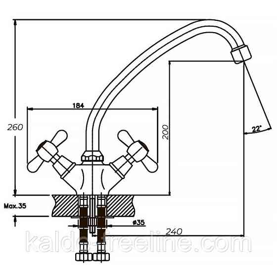 Змішувач для мийки Haiba Dominox Chr-271 Харків
