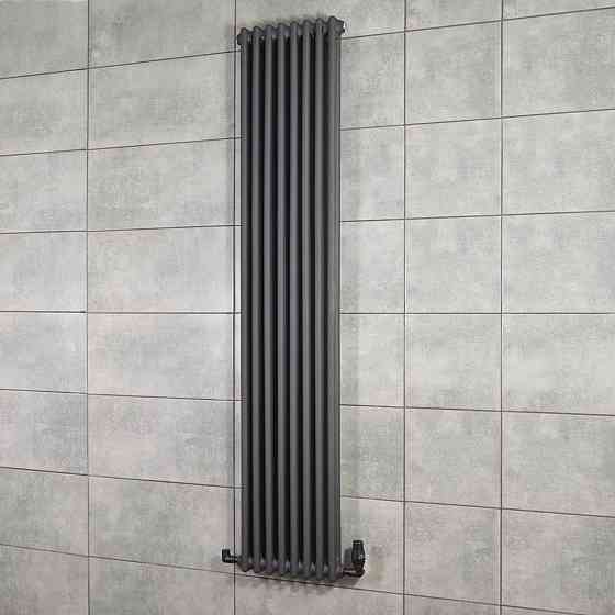 Вертикальный радиатор Calidum 2-8 380х1800, anticor, черный муар Киев