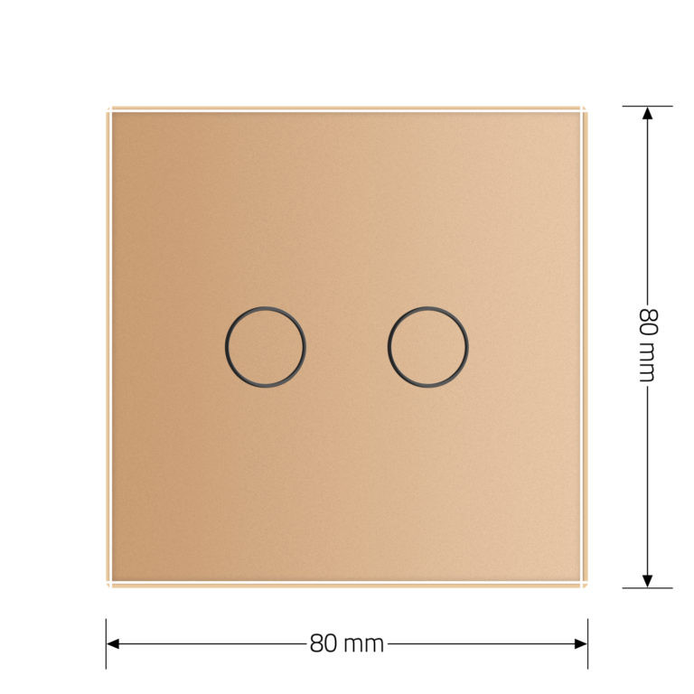 LIVOLO Розумний сенсорний ЕС вимикач 2 сенсори LIVOLO золотий матове скло Коломия - фото 4