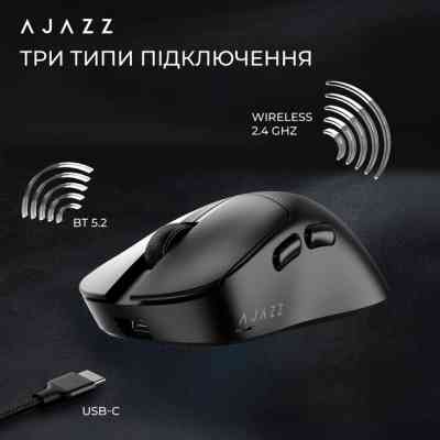 Мышка Ajazz AJ179 V2 MAX Wireless/Bluetooth/USB Black (AJ179-V2-MAX-B) Винница
