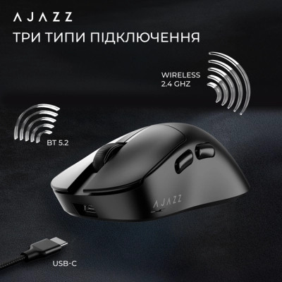 Мышка Ajazz AJ179 V2 MAX Wireless/Bluetooth/USB Black (AJ179-V2-MAX-B) Винница - изображение 6
