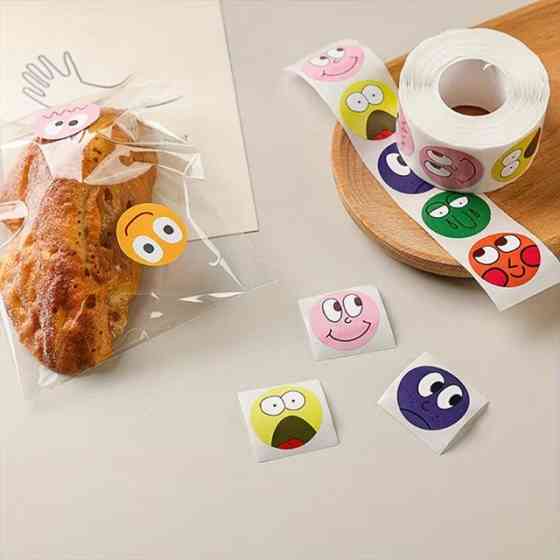 Набір круглих стікерів «Настрій» – 500 шт, 8 дизайнів, для пакування та щоденників Київ