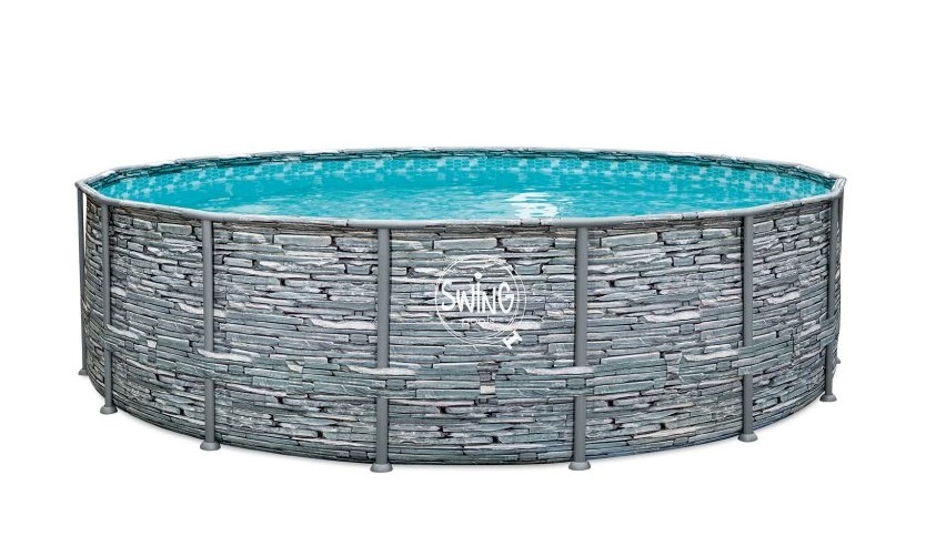 Бассейн каркасный 4.88х1.22м без фильтра. AZURO SWING Stone design Киев - изображение 1