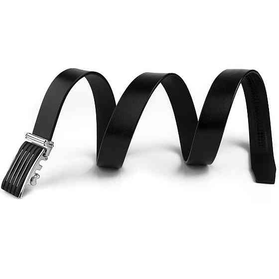 Ремень мужской с автоматической пряжкой полоска Черный (Vintage) Киев