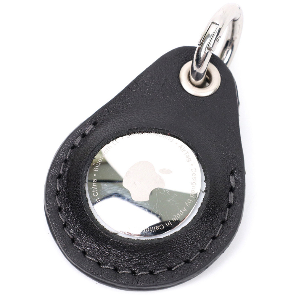 Шкіряний брелок-тримач для Apple AirTag GRANDE PELLE 11616 Чорний Київ - фото 7