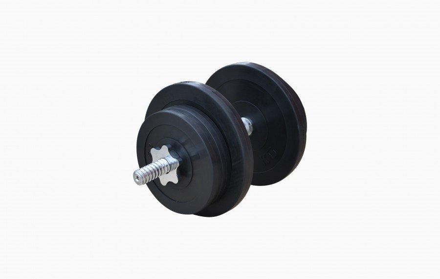 Гантель обгумована набірна Одна на 21 кг Гантелі, гирі, штанги та диски металеві Київ - фото 2