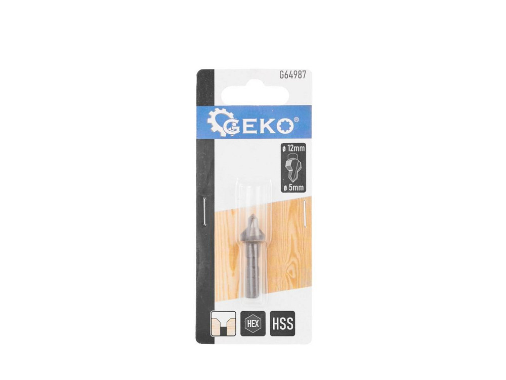 Зенкер по деревині HSS  5х12м з хвостовиком для шуруповерта Hex E6,3 "GeKo" Київ - фото 3