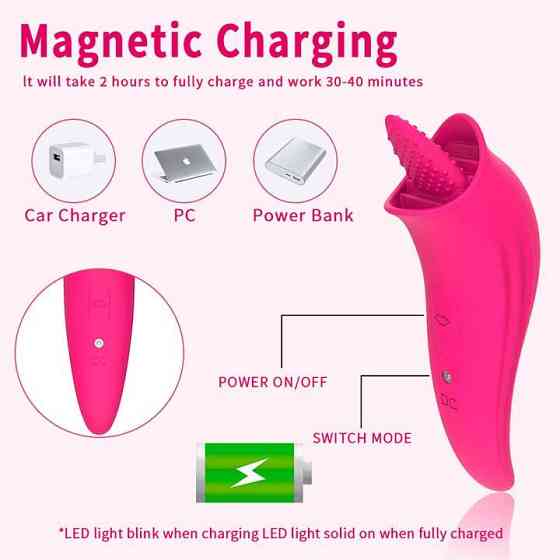Оральный вибратор язык USB - Красный – Вибраторы Винница
