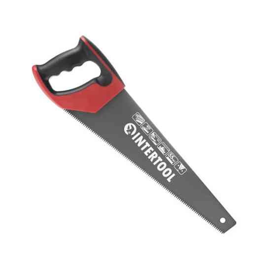 Ножівка по деревині, 400 мм, з тефлоновим покриттям, з гартованим зубом, потрійне заточування, 7 зуб/дюйм INTERTOOL HT-3107 Київ