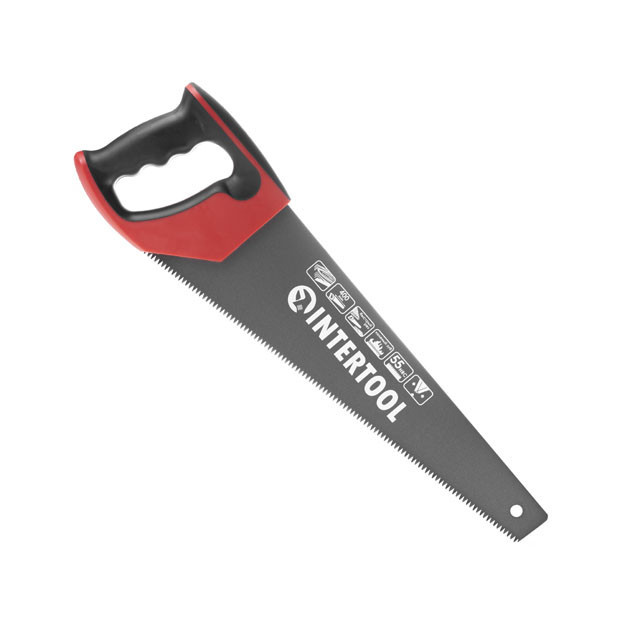 Ножівка по деревині, 400 мм, з тефлоновим покриттям, з гартованим зубом, потрійне заточування, 7 зуб/дюйм INTERTOOL HT-3107 Київ - фото 1