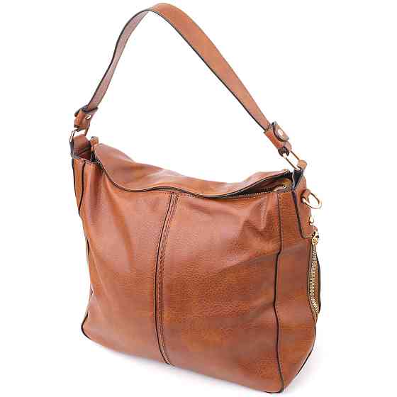 Жіноча сумка великого розміру з екошкіри Vintage sale_15140 Коричневий Київ