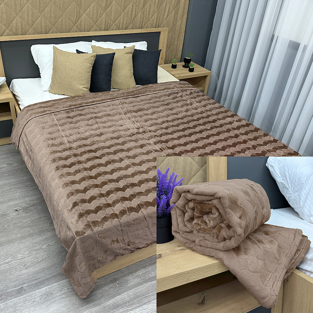 Плед-покривало 200х230 см (+-5см) Капучино (87-253) Київ - фото 1