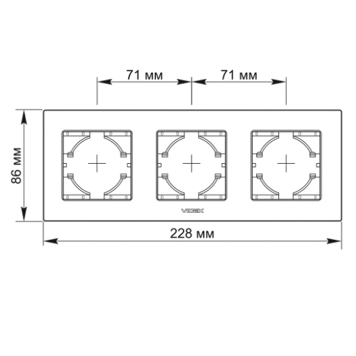 BINERA зелене скло Рамка горизонтальна 3-а Videx Житомир
