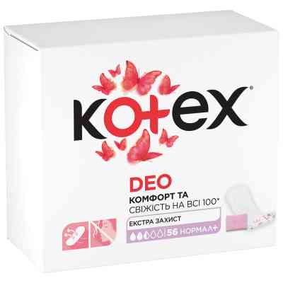 Ежедневные прокладки Kotex Normal Plus Deo 56 шт. (5029053548265) Винница