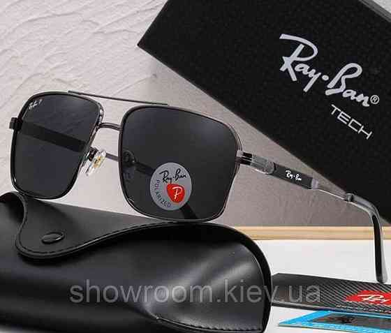 Солнцезащитные брендовые очки Ray Ban (58548) polaroid серебряные Киев