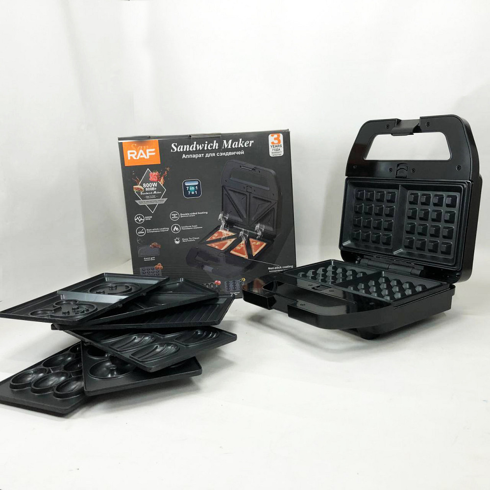 Електрогриль для приготування бургерів вдома RAF R.552 – 7 в 1 800 Вт, Однопостовий контактний гриль ME-87 Львів - фото 12