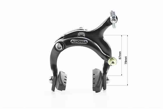 Гальмо ROAD V-brake кліщового типу, переднє+заднє, хід колодки 67-79мм, алюмінієве, чорне HJ-1201AD Киев