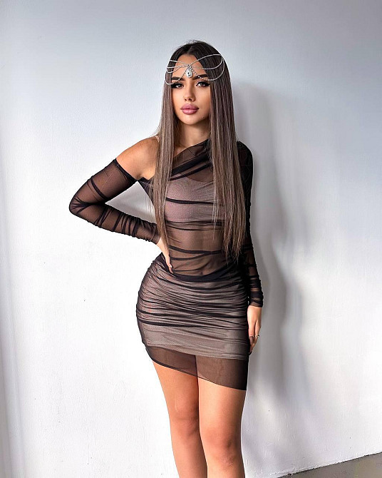 Жіноча стильна святкова міні-сукня   трикотаж масло + сітка стрейч Одеса - фото 4