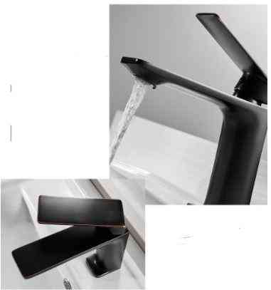 Смеситель для умывальника однорычажный, кран для раковины латунь WanFan для ванной комнаты Черный Каменец-Подольский