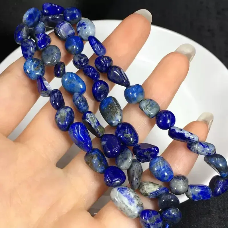 Лазурит натуральний галтовка 8–10 мм, набір ~40 намистин для прикрас і рукоділля Київ - фото 1