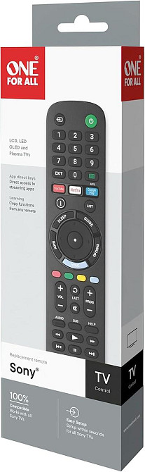 Дистанційний пульт управління One For All URC4912 чорний інфрачервоний 46 кнопок сумісний з Sony TV/Smart TV універсальний Київ - фото 3