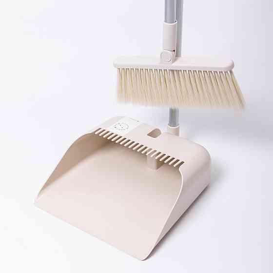 Набір віник і совок на довгій ручці для підлоги 25×24×100 см щітка віник для прибирання Бежевий HP-45-15BE Київ