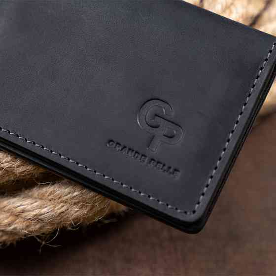 Візитниця з обкладинкою для ID-паспорта з натуральної шкіри GRANDE PELLE 11290 Чорна Київ