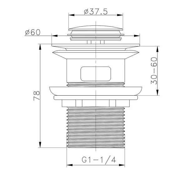 Донный клапан для раковины Zerix BV-05 1 1/4'' с переливом автоматический СLICK-СLACK (Цвет хром) (ZX6022) Киев