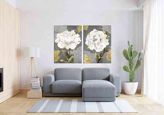 Модульная картина в гостиную / спальню   Білі квіти  TLV-2_064 120х170 см Київ