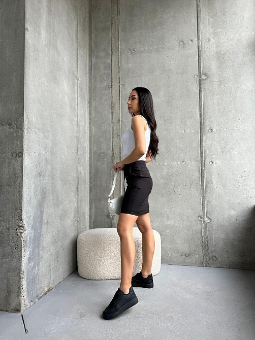 Базова жіноча коротка спідниця олівець Чорний, 46 Одеса - фото 4