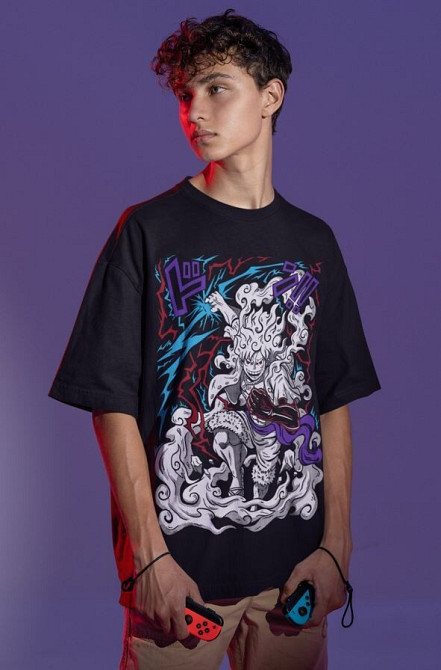 Футболка для хлопчика з аніме принтом Аніме Вінтаге Спекіал Аніме оверсайз (зріст від 165 до 180) Чорний AnimeJ1114m Дніпро - фото 2