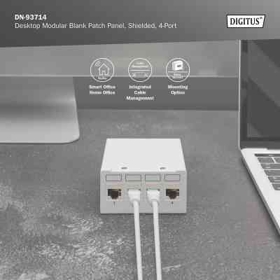 Патч-панель настільна, 4 порти, модульна Digitus (DN-93714) Винница