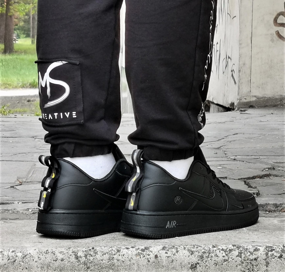 Кроссовки Nike Черные Мужские Кожаные Найк Форсы (размеры: 41,42,43,44,45) Видео Обзор Днепр - изображение 7