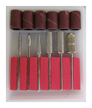 Набор алмазных насадок из 6 шт и 6 наждачных барабанчиков. Киев - изображение 1