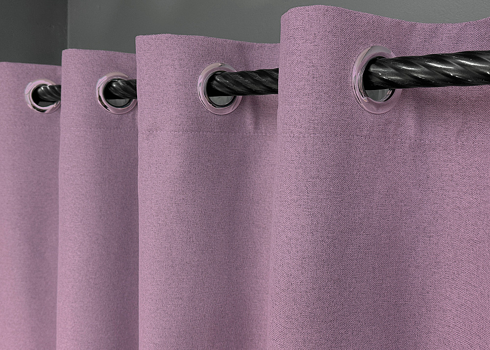 Комплект штор на люверсах VR-Textil Блэкаут двусторонний ASHEN NIGHT № 1844ш Сиреневый 150х270 см 2 шт (37-0285) Киев - изображение 6