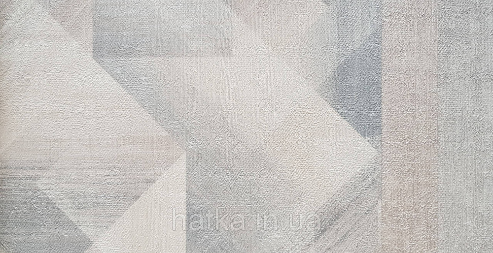 Шпалери вінілові на флізеліні Grandeco Universe метрові абстракція фігури 3д сірі беж блакитні білі срібло Київ - фото 3