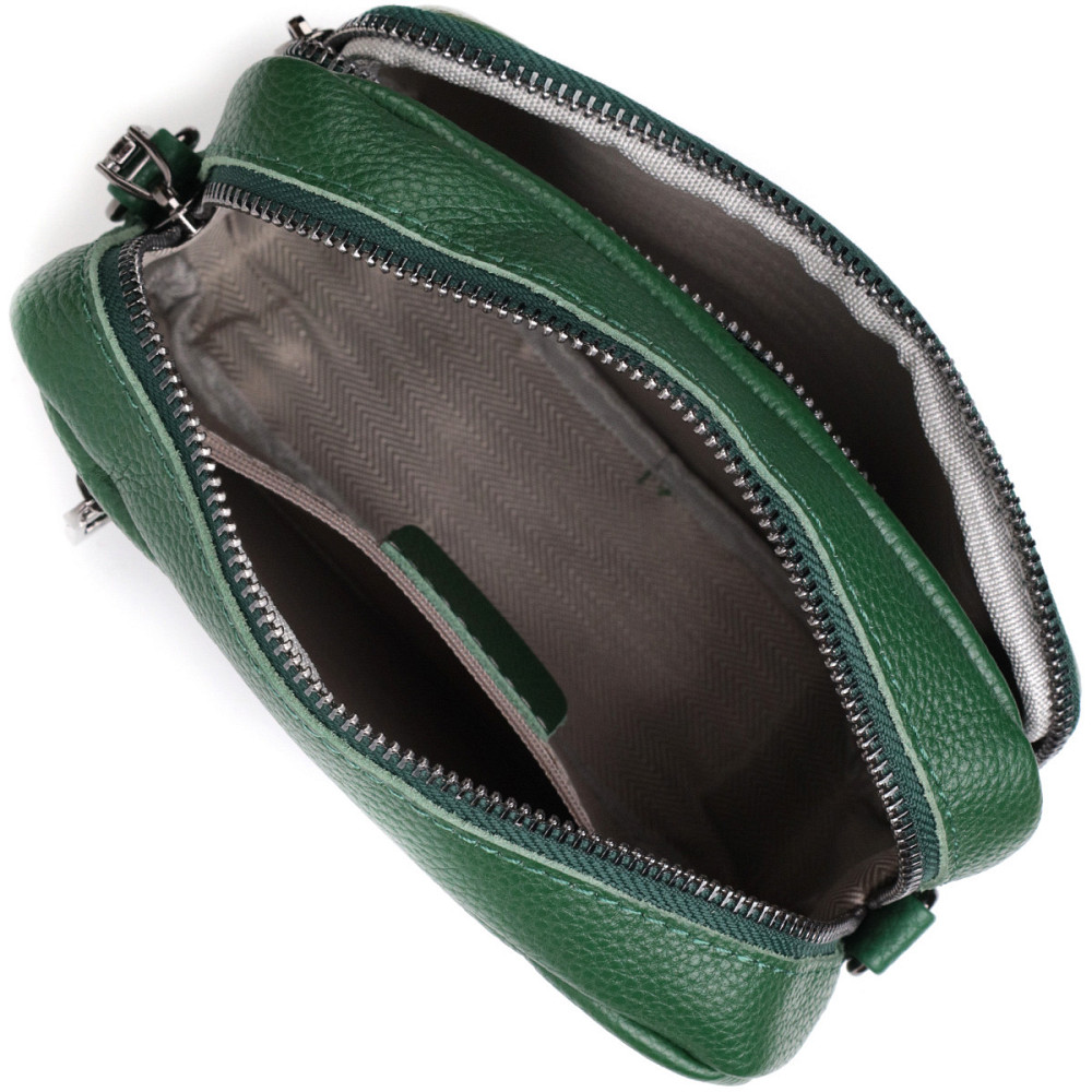 Модная женская сумка кросс-боди из натуральной кожи Vintage 22296 Зеленая Киев - изображение 6