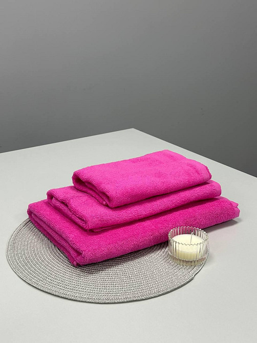 Рушник однотонний Ideal Textile 50х90 см 400 г/м2 рожевий (56860989) Чернівці - фото 5