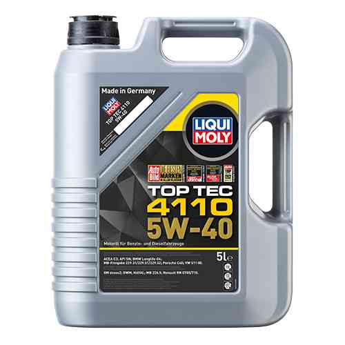 LIQUI MOLY 21479 Top Tec 4110 SAE 5W-40 — Повністю синтетична моторна олива Low SAPS | Для бензинових і дизельних двигунів з DPF і Ковель